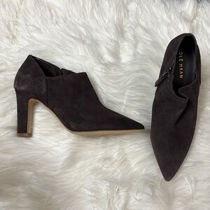 Cole Haan Vestry Pointed Toe Bootie In Dark Chocolate Size 6